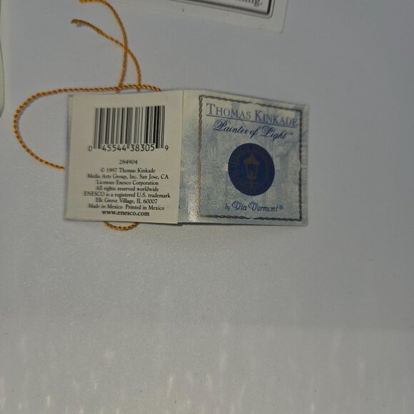 Thomas Kinkade Via Vermont Glass Jewelry Box With Mirror Lid Featuring Winter Sc - Picture 2 of 9